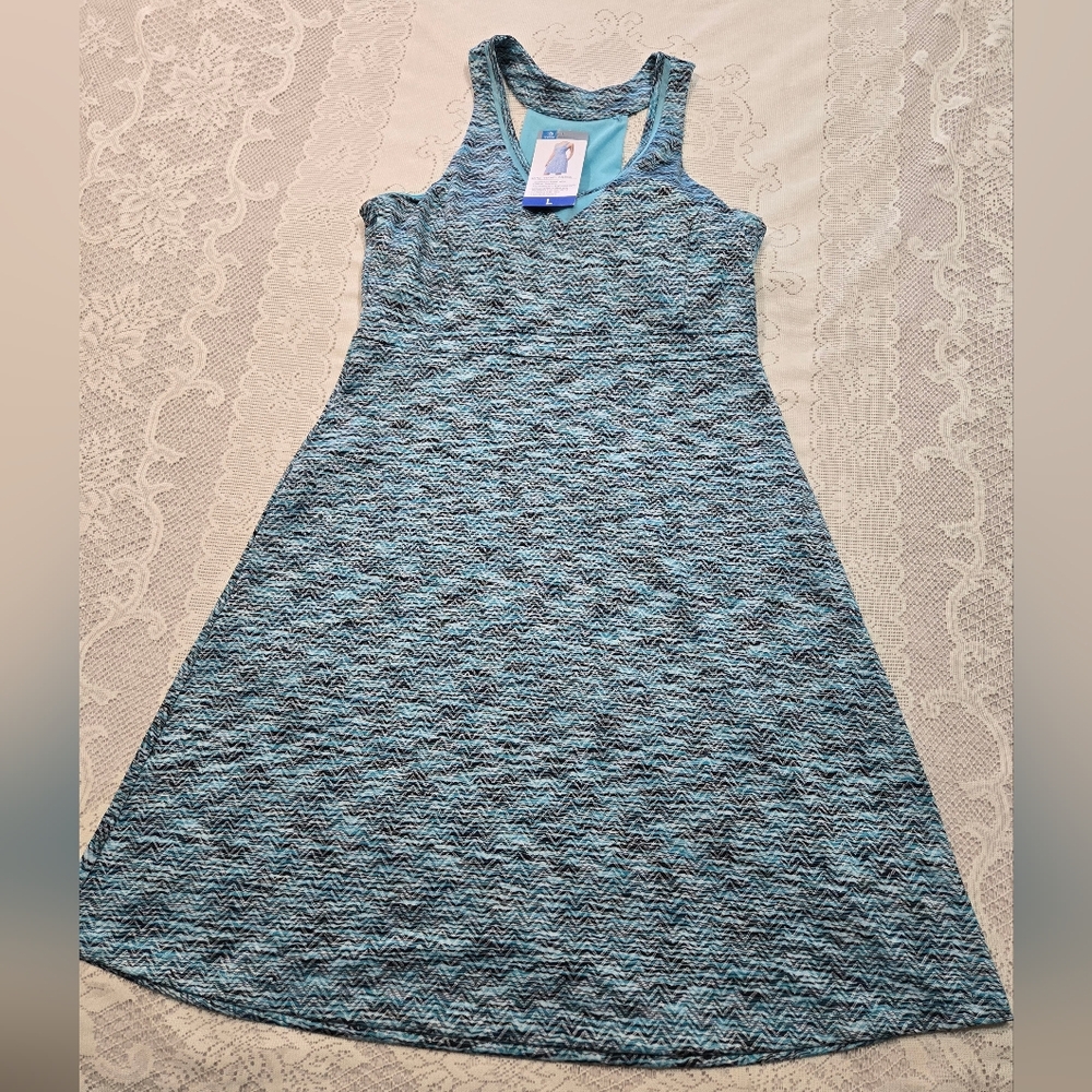 MPG Mondetta Dress Womens Size L Blue Performance Gear Racerback Tennis Pokects